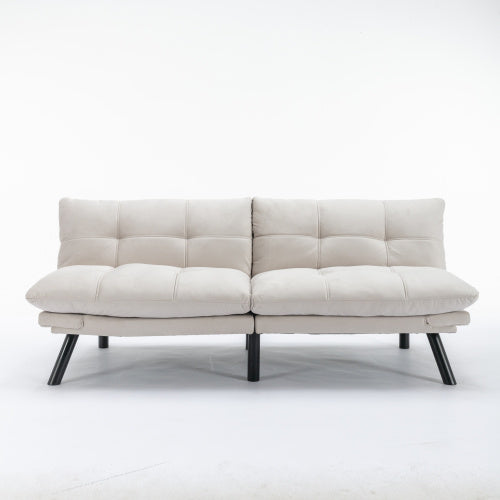 Cream Convertible Folding Modern Sofa Bed
