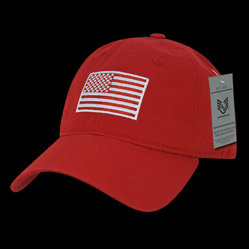 Rapid Dominance A03-1TSA-RED Relaxed Tonal Flag Graphic Cap, Red