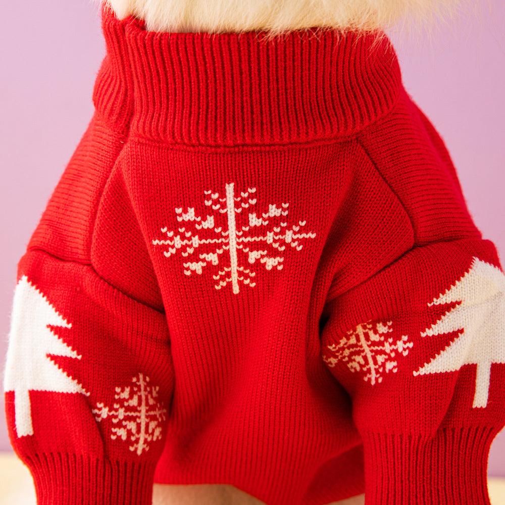 Festive Holiday Pet Sweater - Cozy Knitted Wool Christmas Dog Sweater