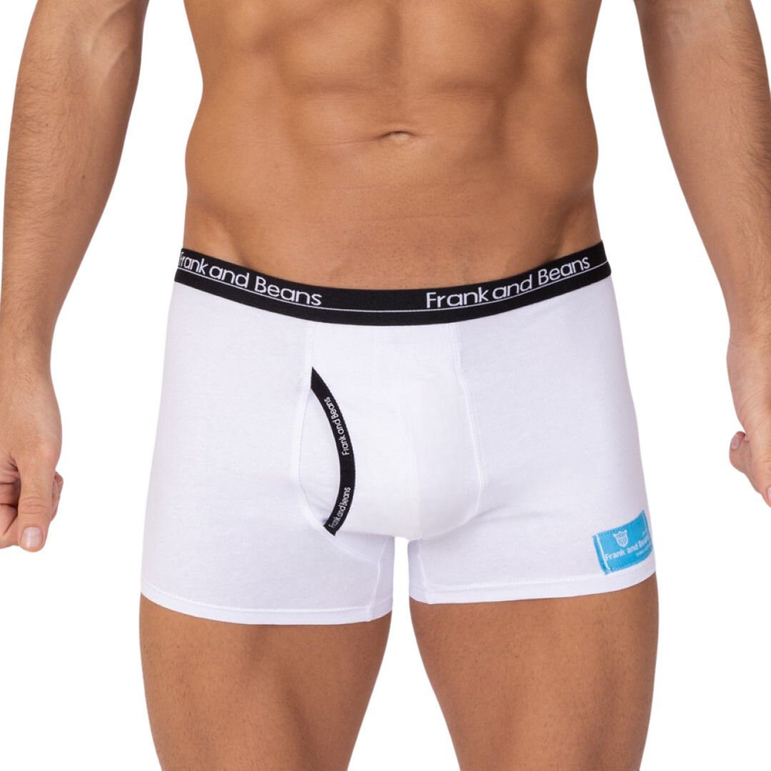 Mens Boxer Briefs Cotton Trunks White