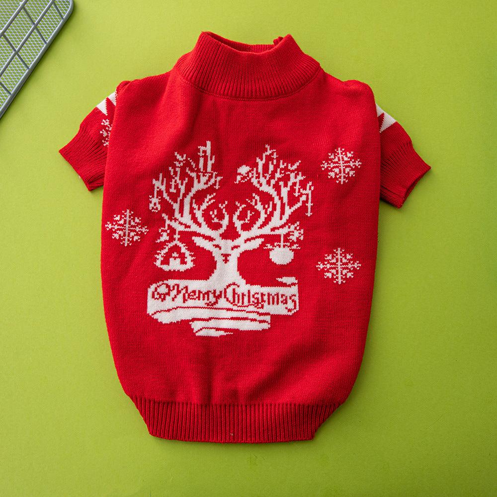 Festive Holiday Pet Sweater - Cozy Knitted Wool Christmas Dog Sweater