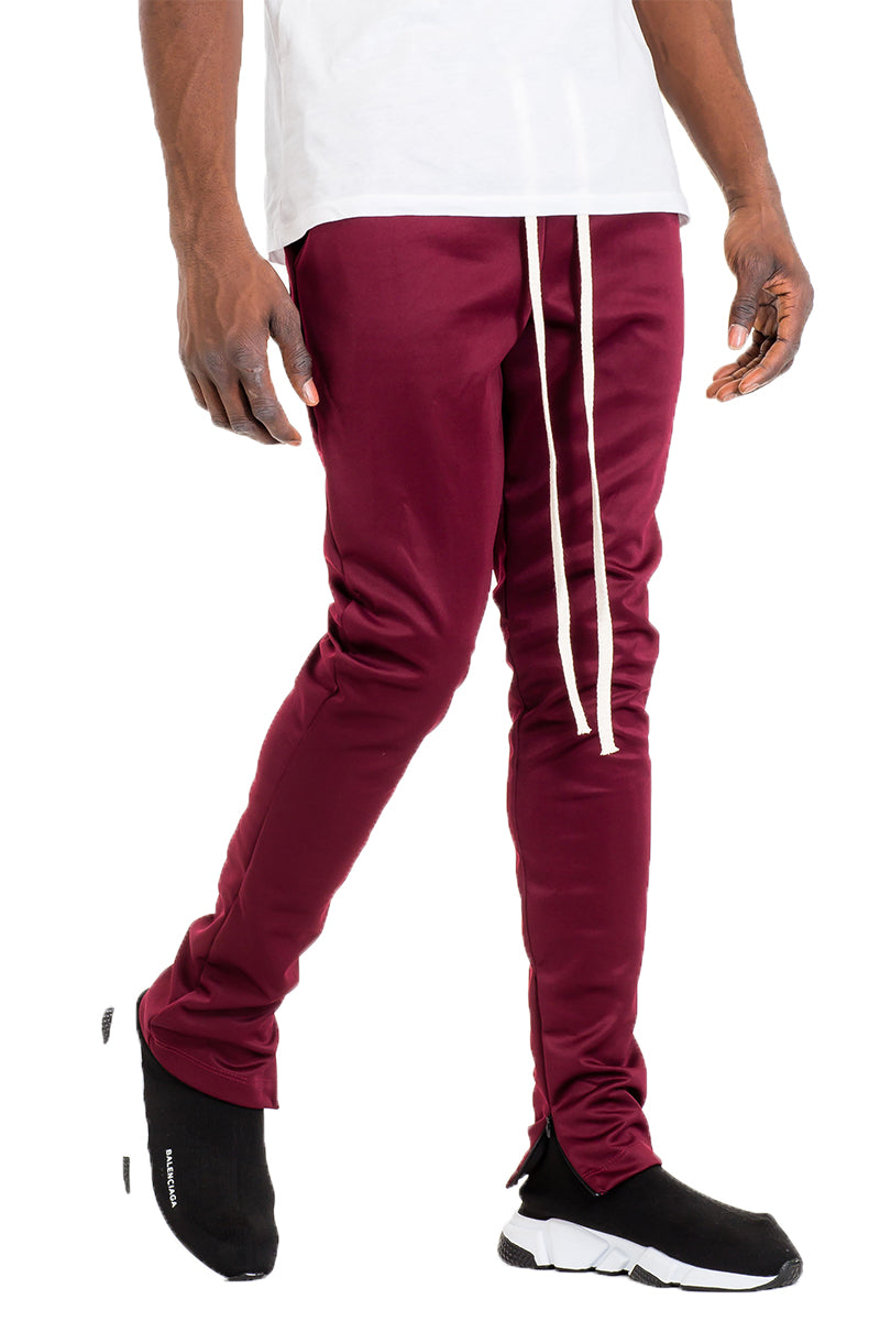 SIMPLE TRACK PANTS- BURGUNDY P201