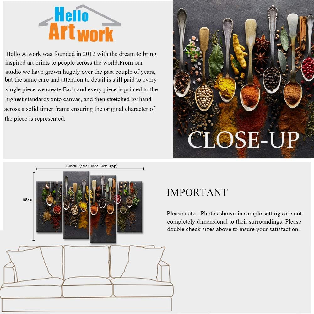 Spice Spoon Canvas Art: Kitchen Food Wall Decor