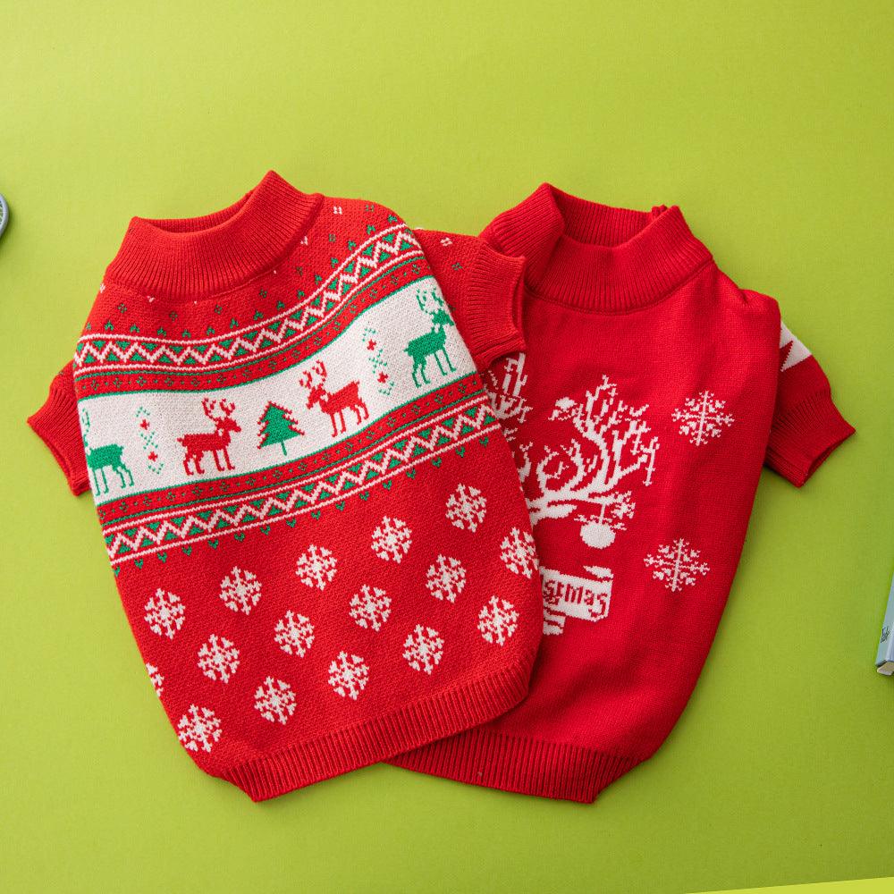 Festive Holiday Pet Sweater - Cozy Knitted Wool Christmas Dog Sweater