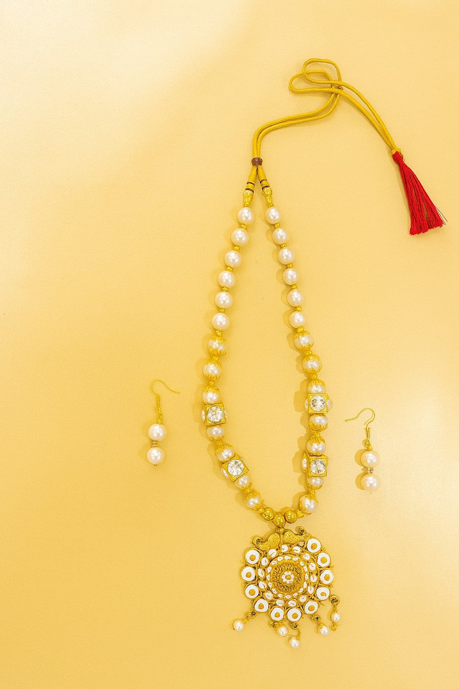 Designer Festive Necklace Set with Matching Dangle Earrings