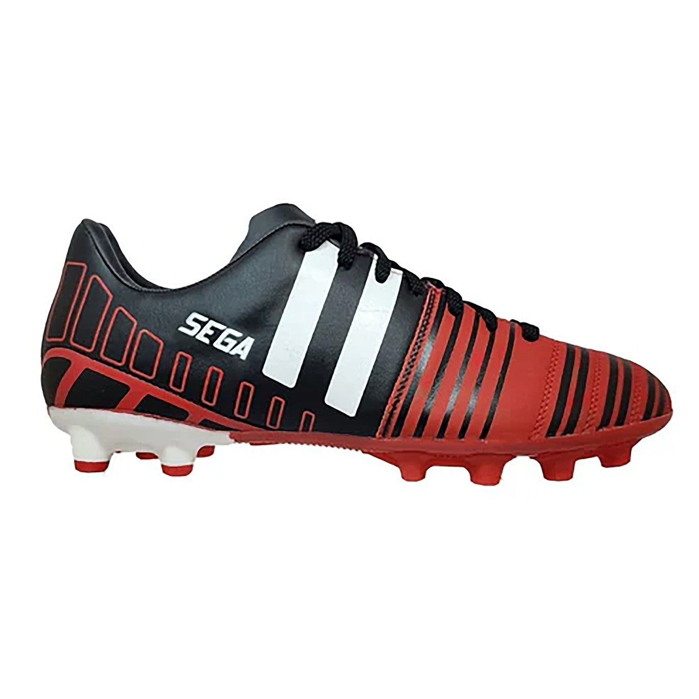 Sega Super Leather Football Shoes (Size-UK-8) (Color-BLACK)