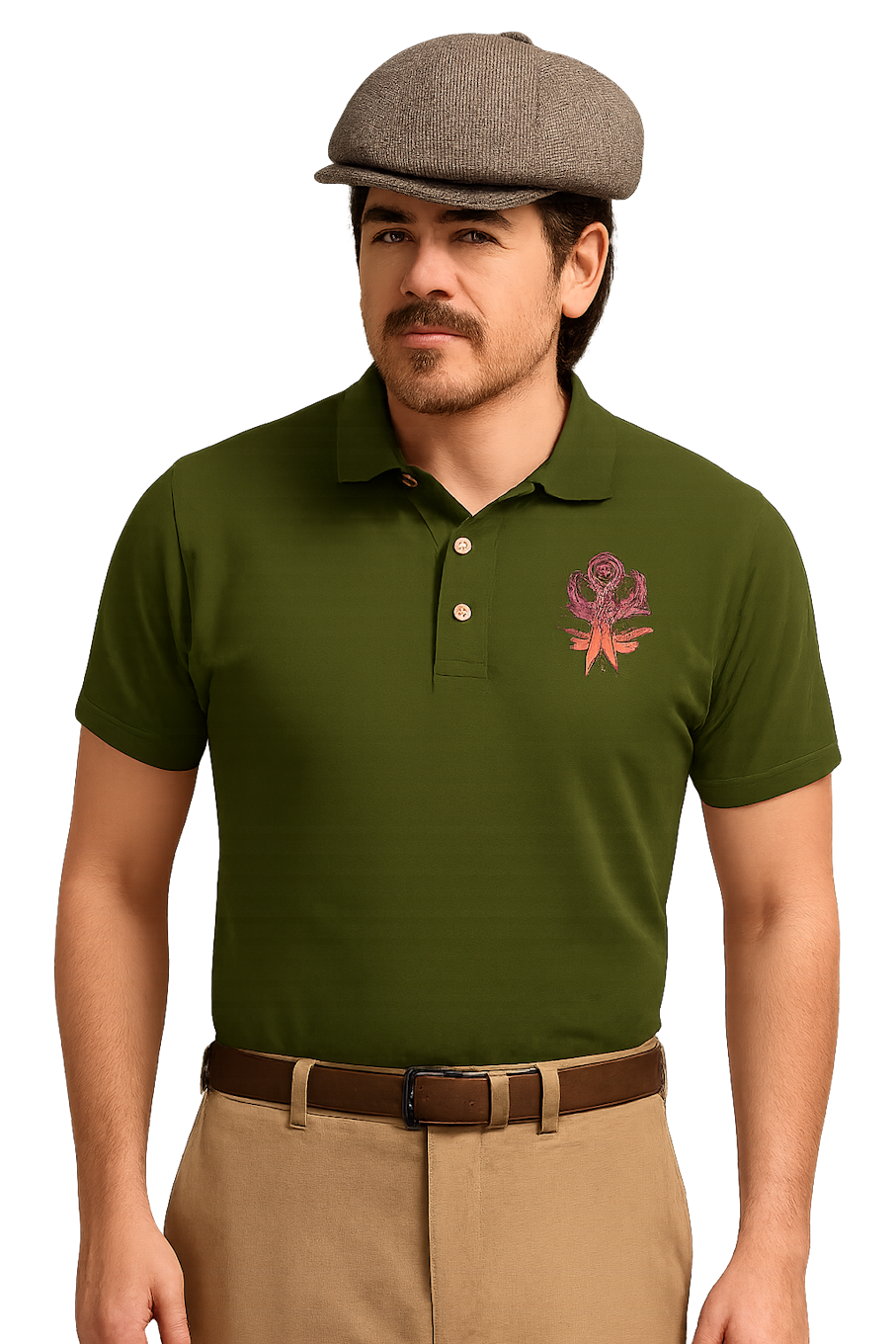 Collar T-Shirt For Men & Women-Olive (Size-4XL)