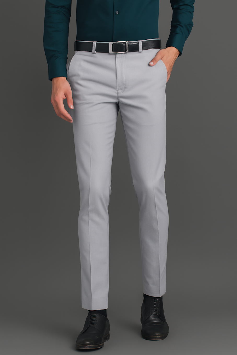Men Formal Pant-Light Grey (Size-32)