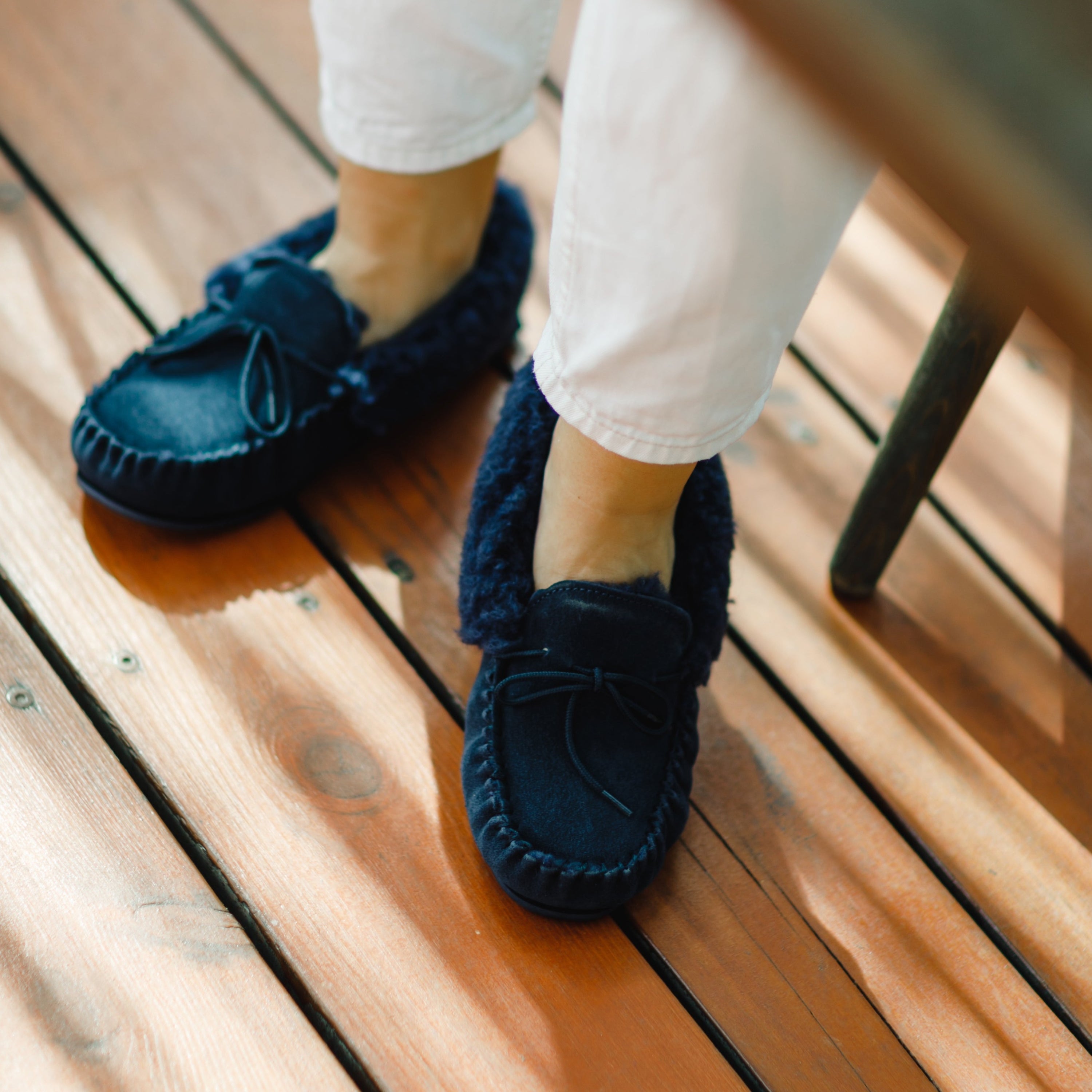Willow Ladies Wool Moccasin – Navy