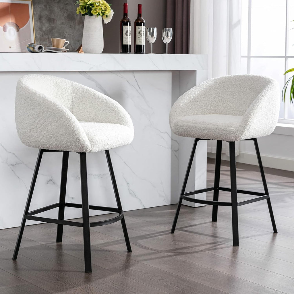 26'' Swivel Counter Stools, Modern Bar Stools for Kitchen Counter,