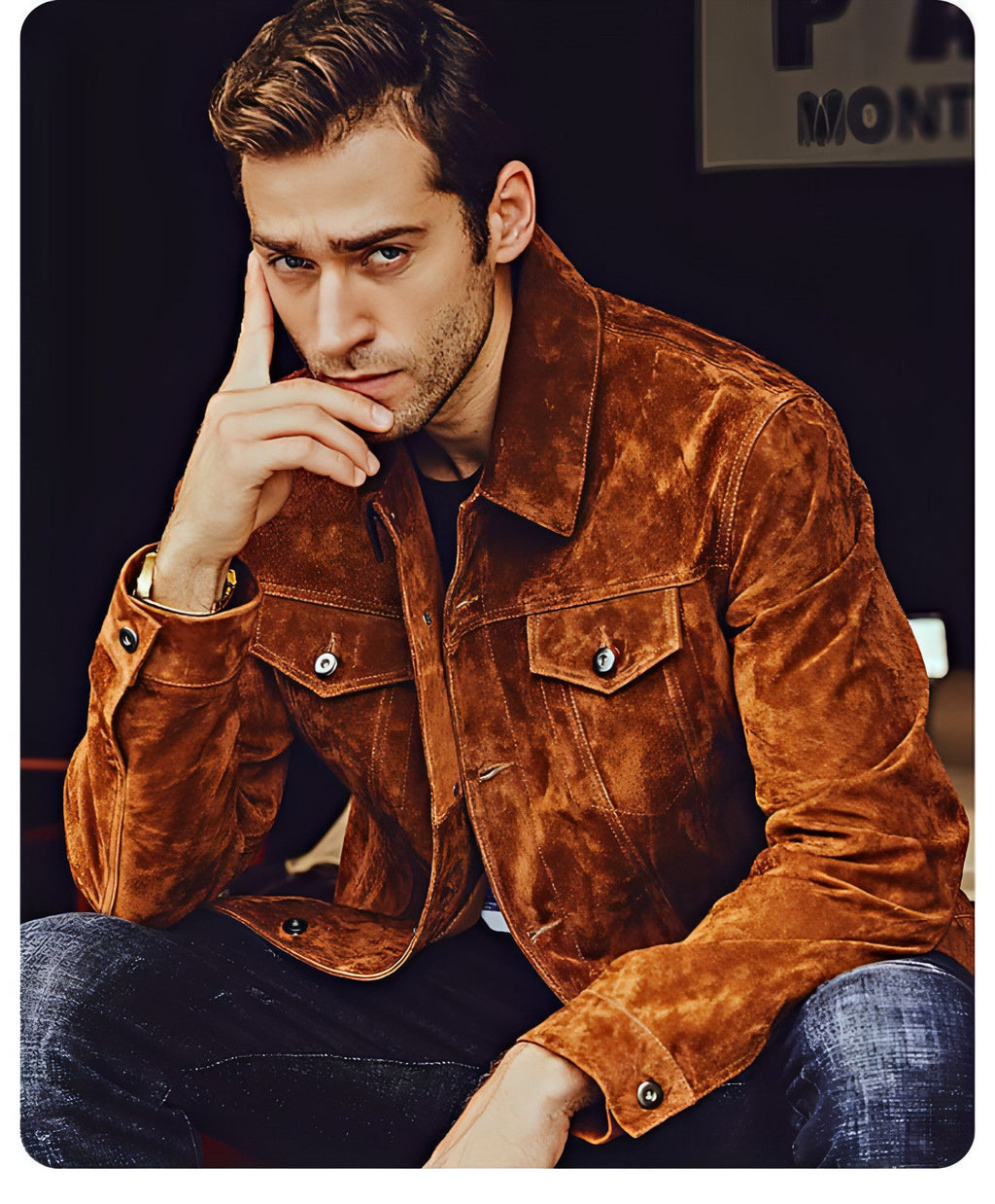 Leather Biker Jacket For Men American