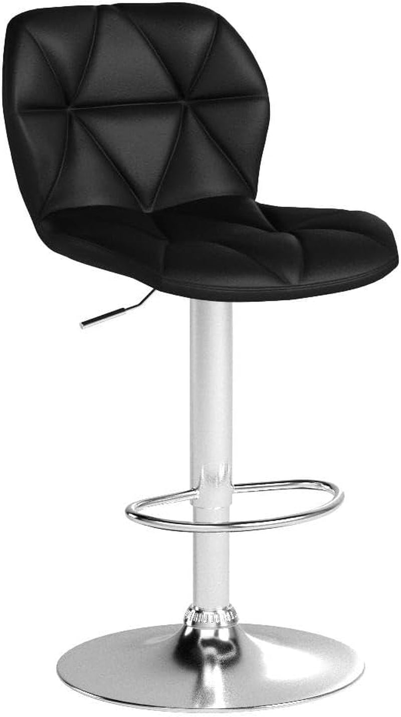 Bar Stools Set of 2, Modern Adjustable Kitchen Island Chairs, Black PU