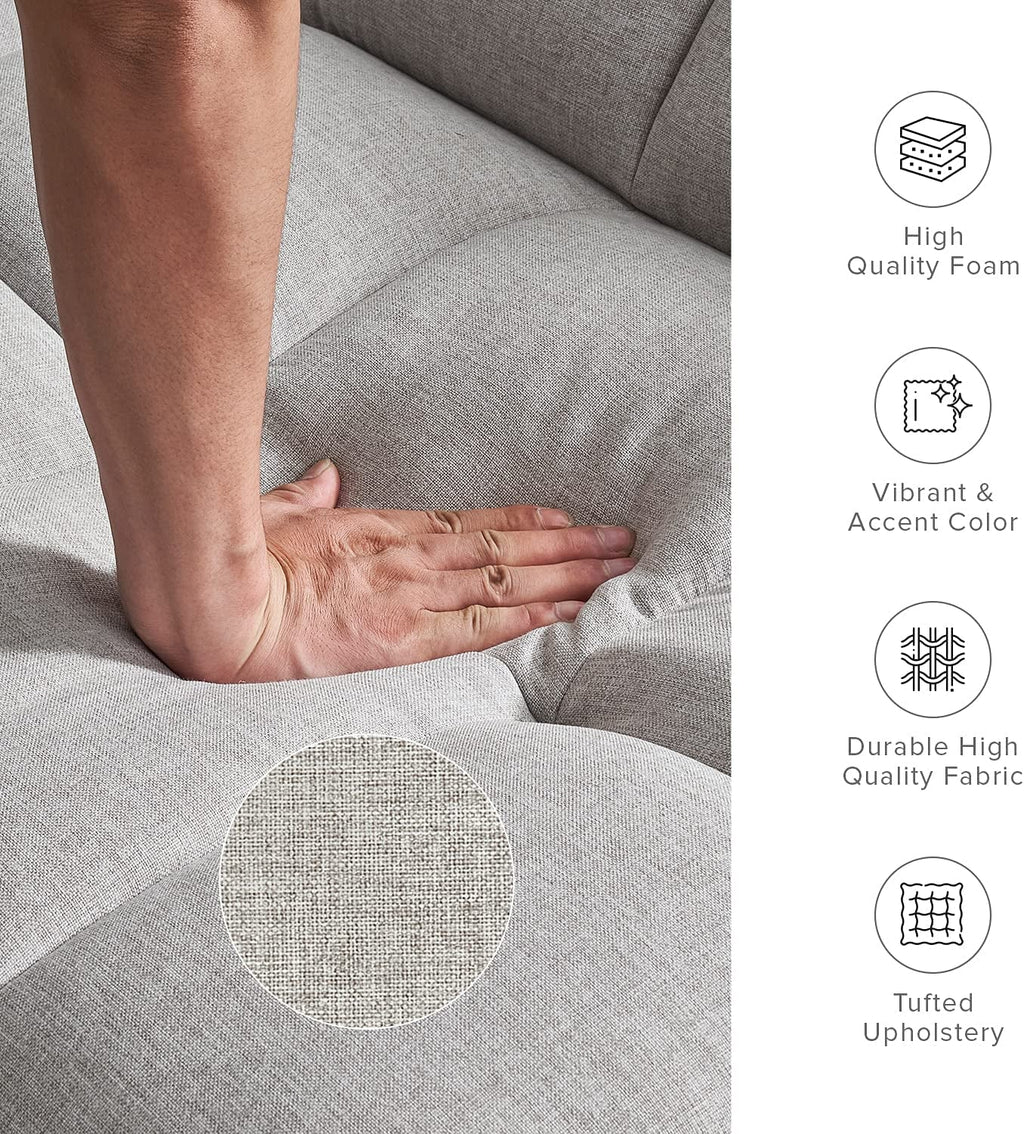 Gray Fabric Twin Futon Sofa Bed with Arms