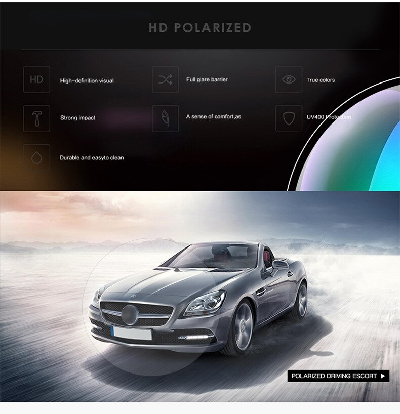 Square Polarized Sunglasses For Men Women Outdoor Sports Driving