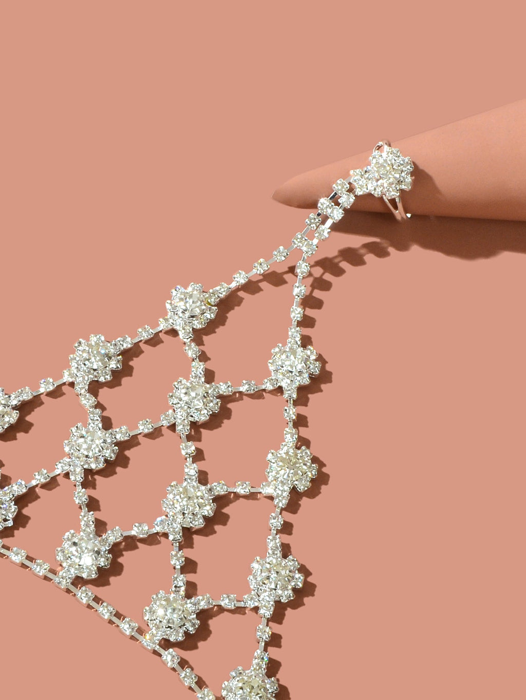 Beach Rhinestone Flower Anklet Barefoot Sandals Silver Foot Chain with