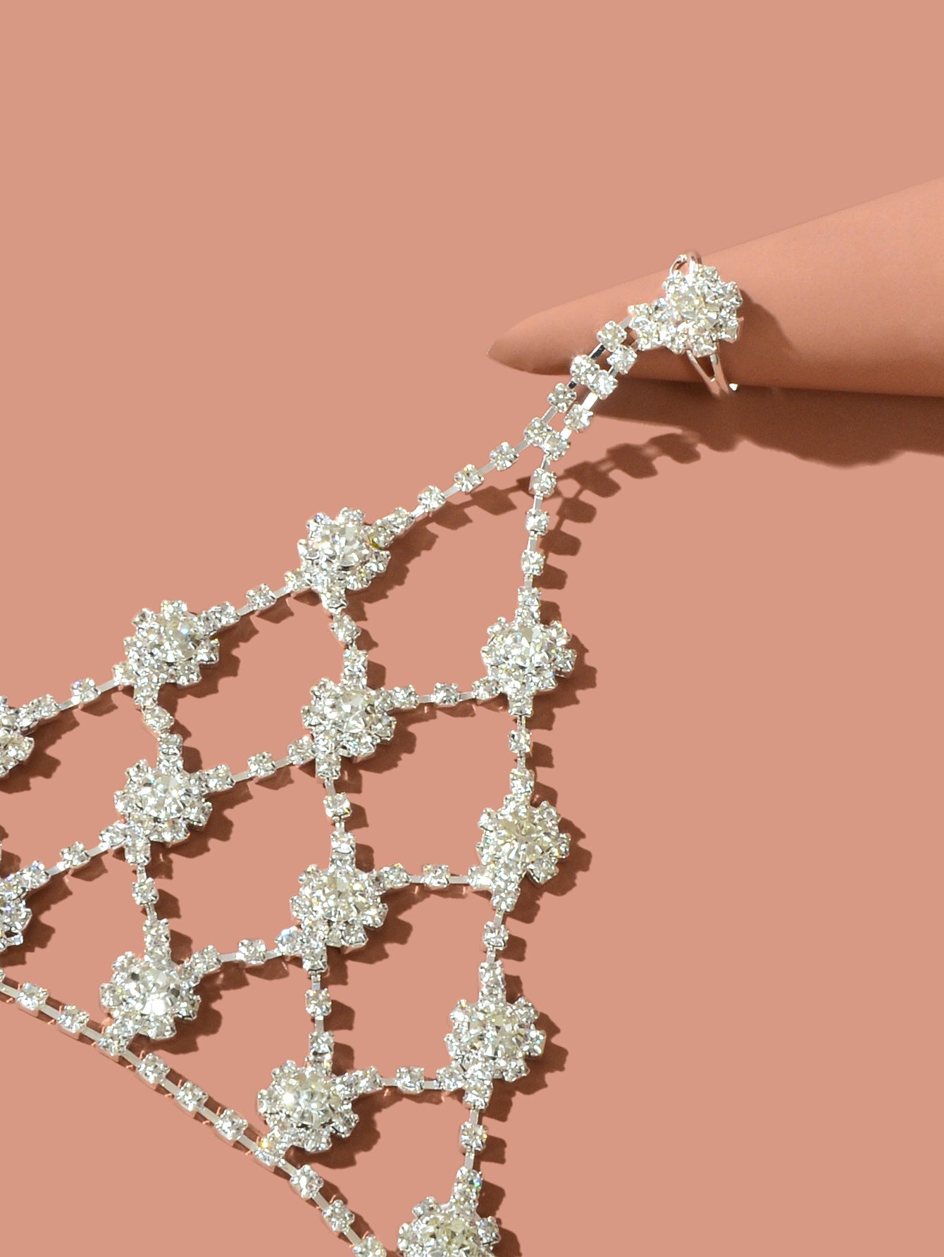 Beach Rhinestone Flower Anklet Barefoot Sandals Silver Foot Chain with