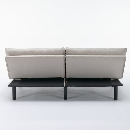 Cream Convertible Folding Modern Sofa Bed