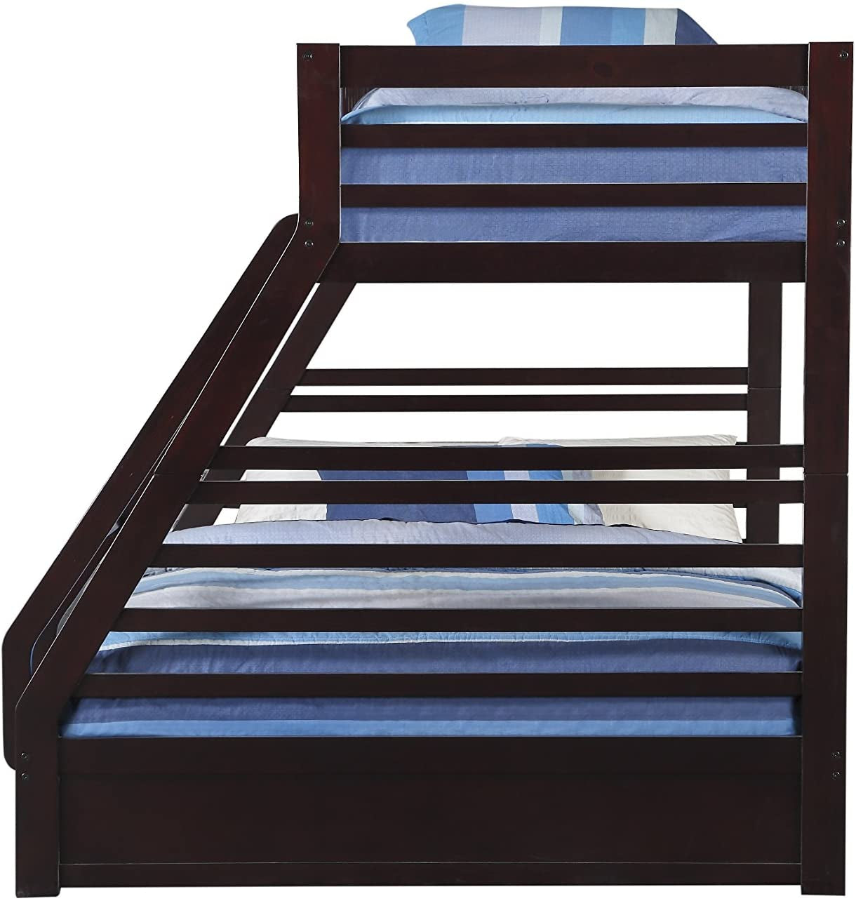XL Twin/Queen Bunk Bed with Drawers, Espresso