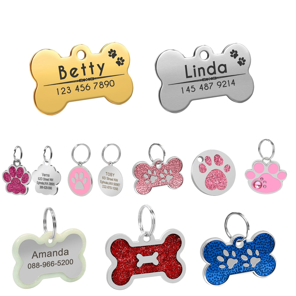 Dog ID Tag Engraved Metal Customized Pet Tags