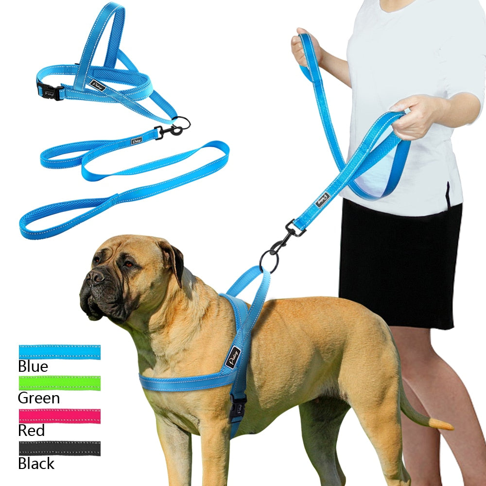 No Pull Reflective Dog Harness Leash Set Pet Vest