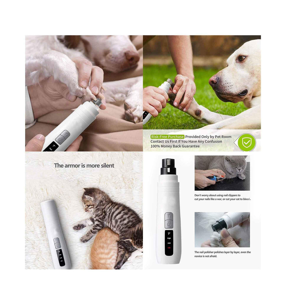 Pet Nail Grinder Dog Cat Electric Trimmer Turbo USB Rechargeable Claw