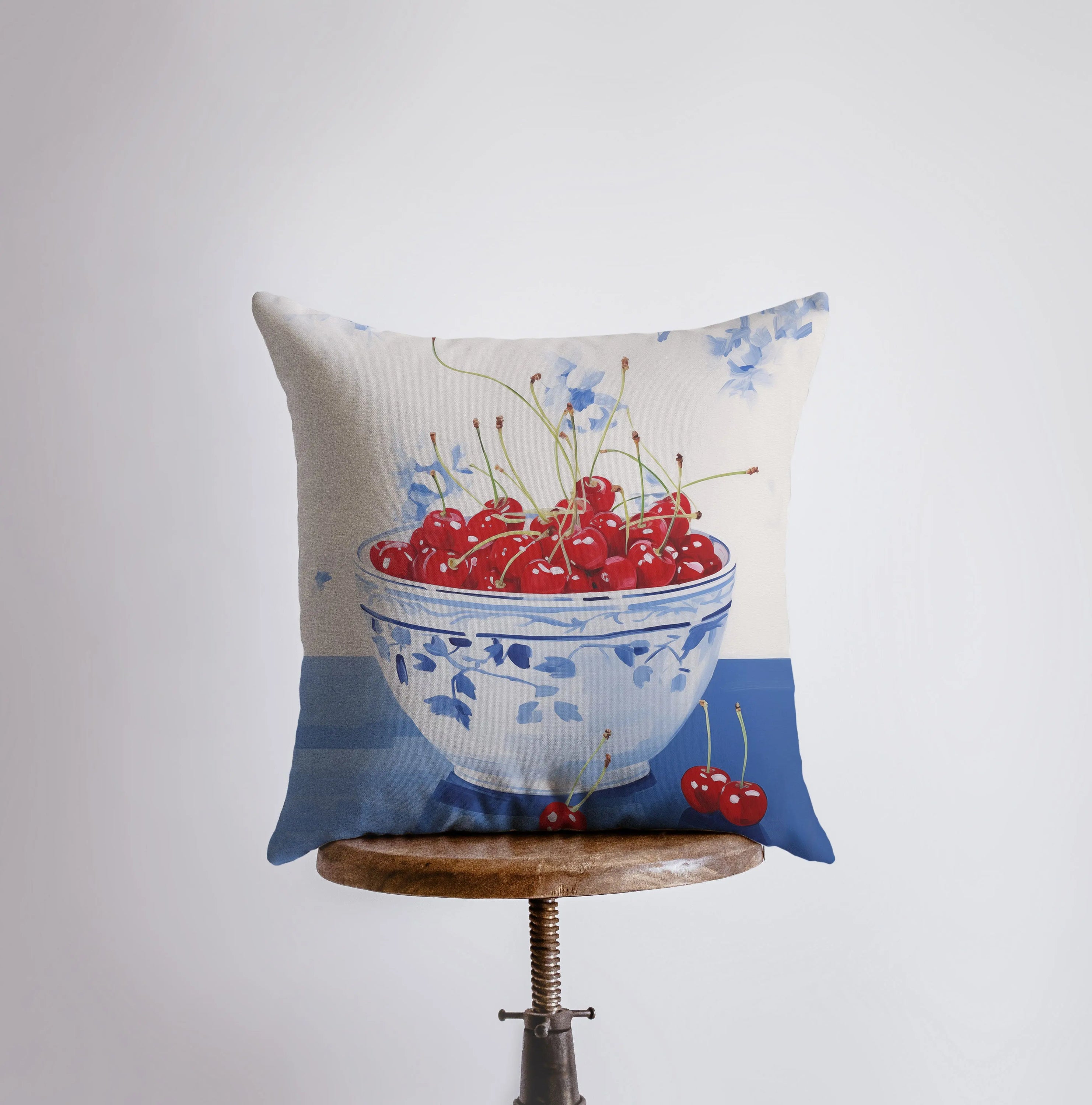 Red Cherry Bowl Pillow
