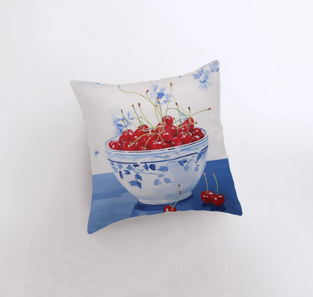 Red Cherry Bowl Pillow