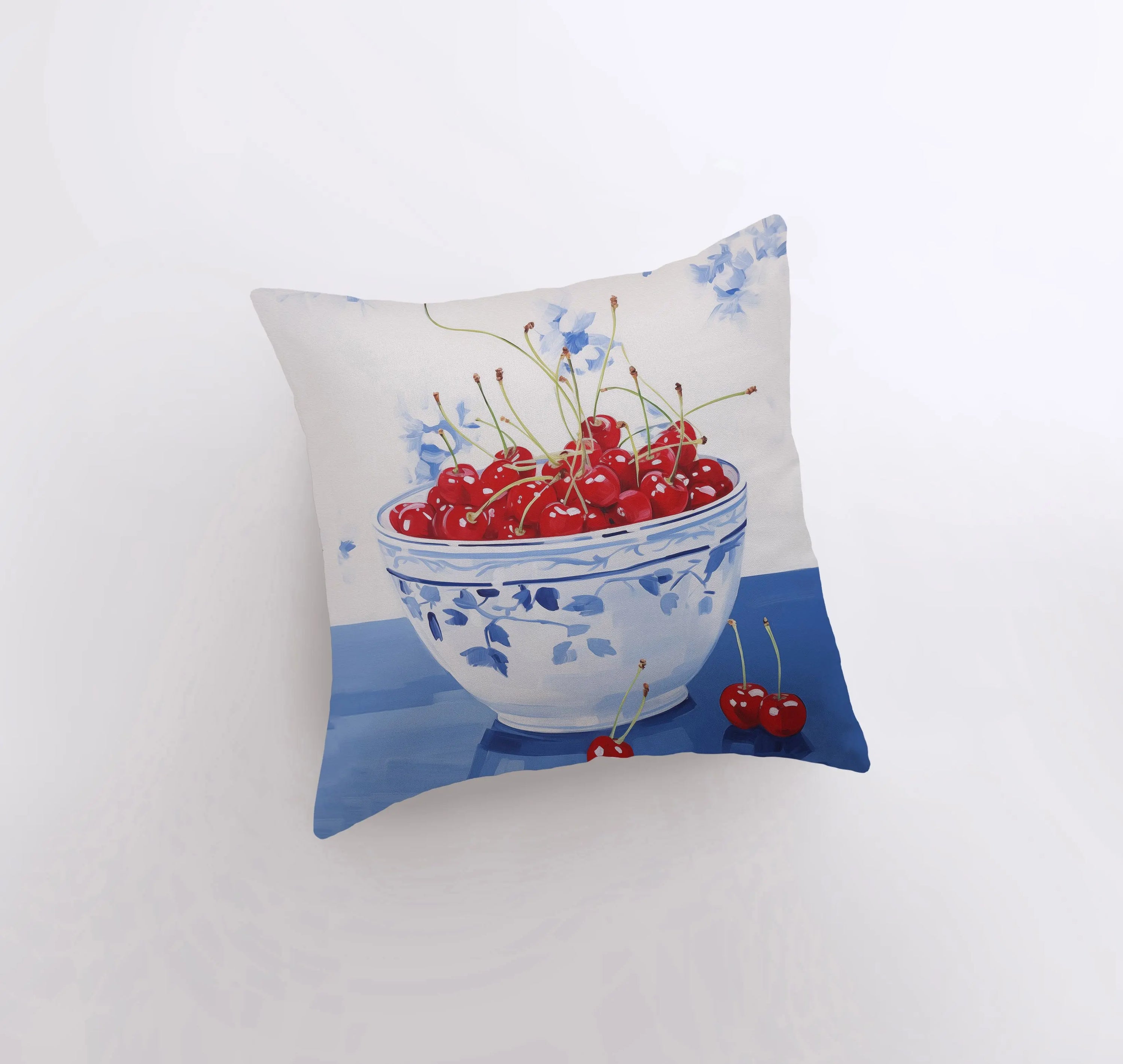 Red Cherry Bowl Pillow