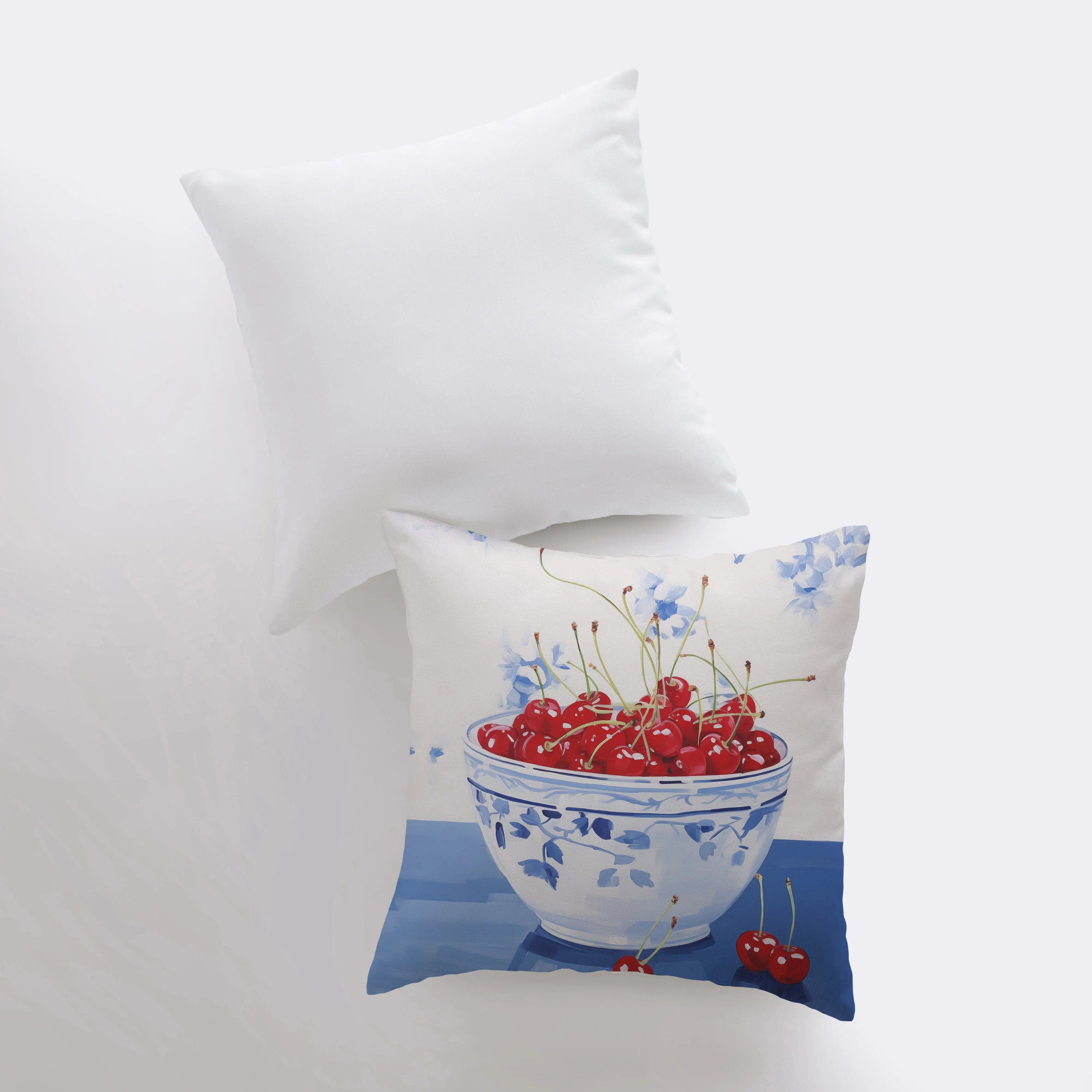 Red Cherry Bowl Pillow