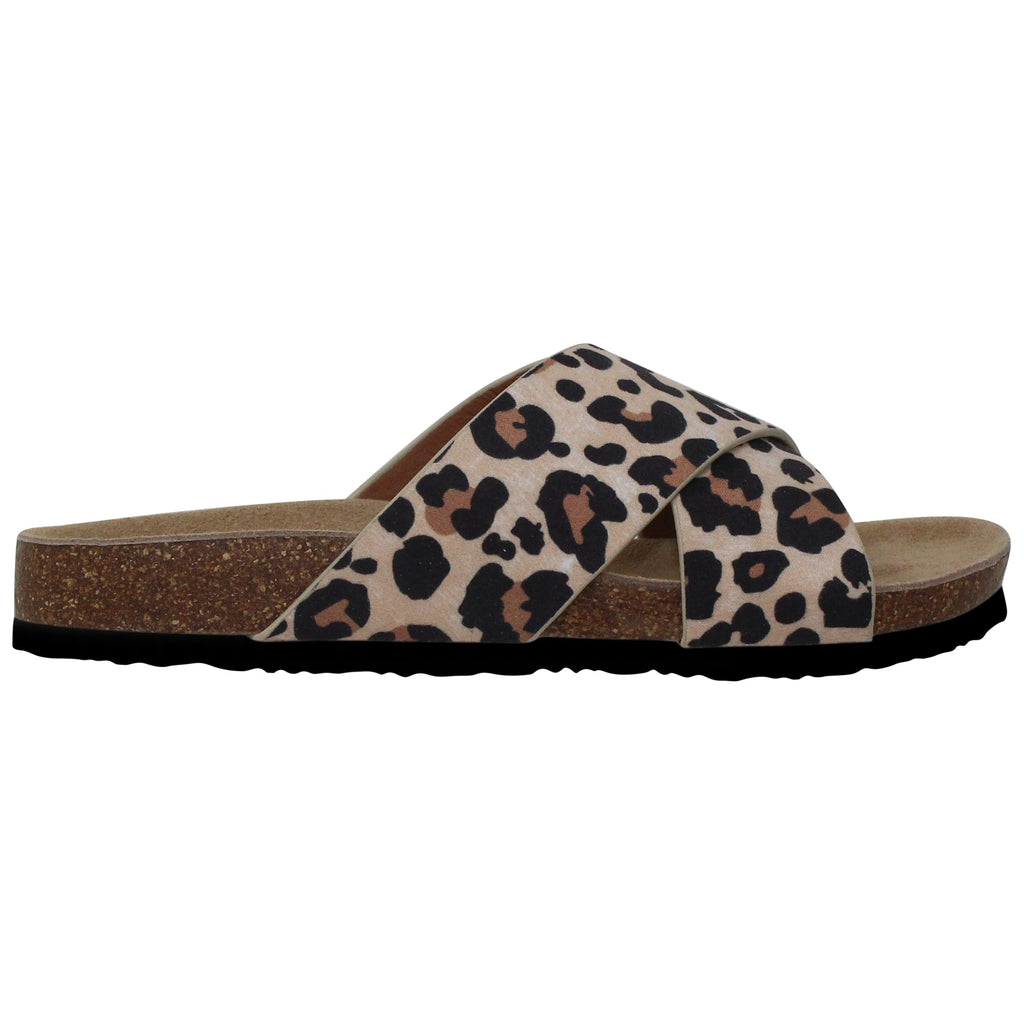 Women's Classic Criss-Cross Comfort Sandals Cork Leopard