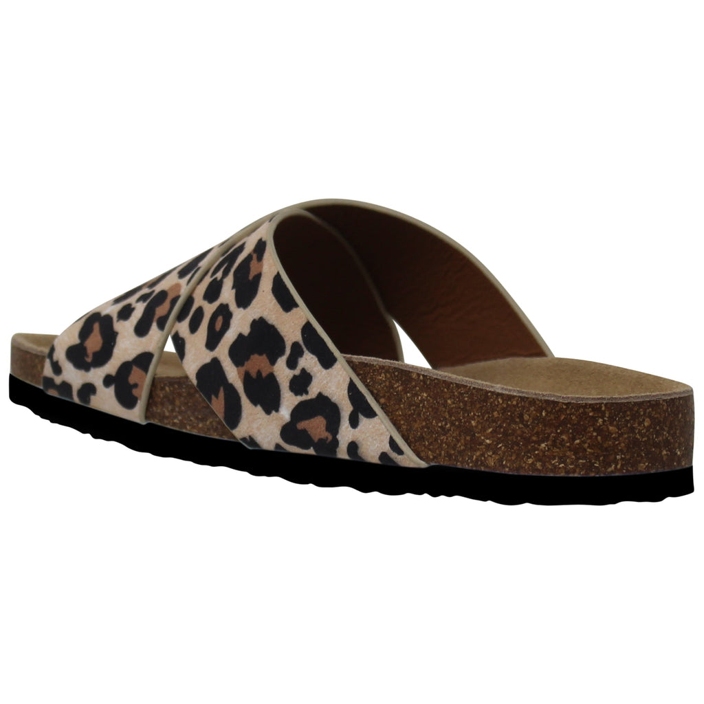 Women's Classic Criss-Cross Comfort Sandals Cork Leopard
