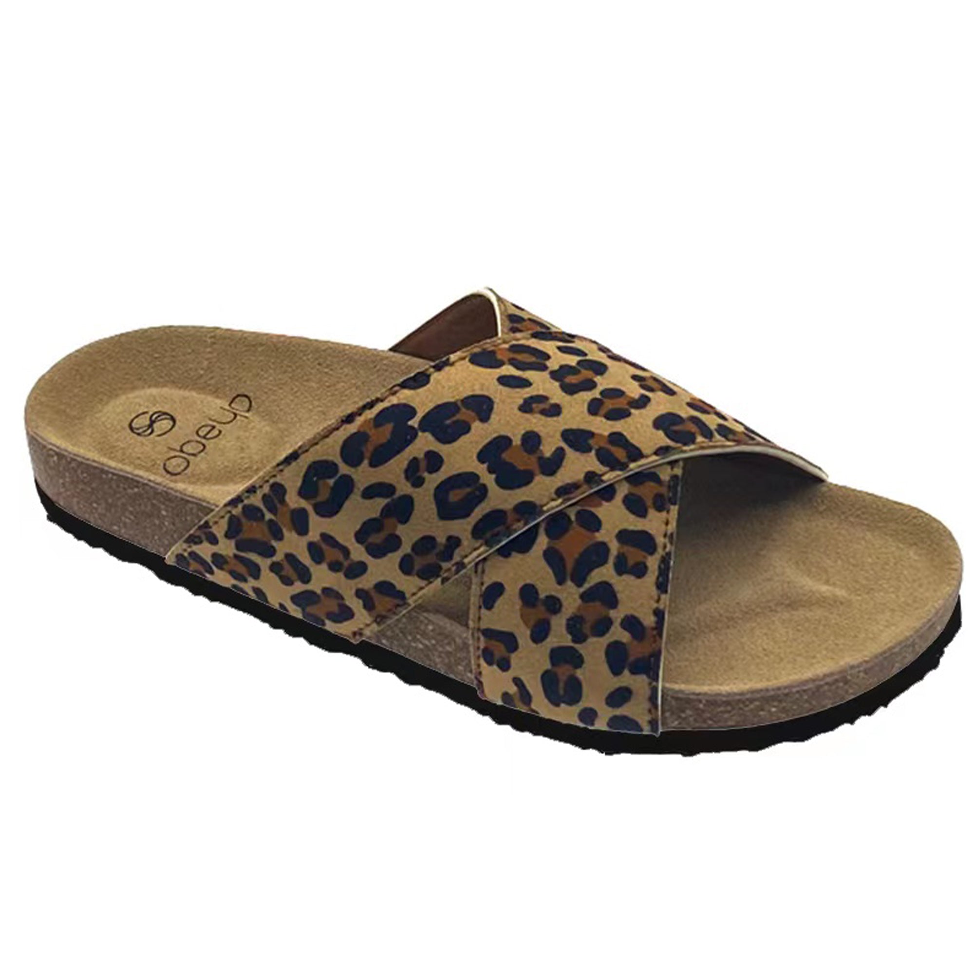 Women's Classic Criss-Cross Comfort Sandals Cork Leopard