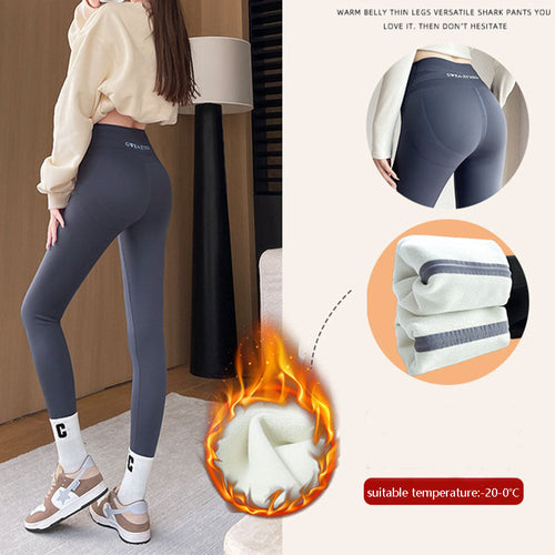 Fleece Thickened Leggings Winter -20 To 5 Shark Pants For Women High