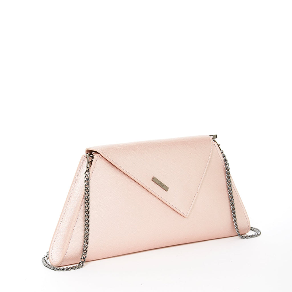 Rose Gold Metallic Leather Clutch Bag Unique Evening Purse Women's