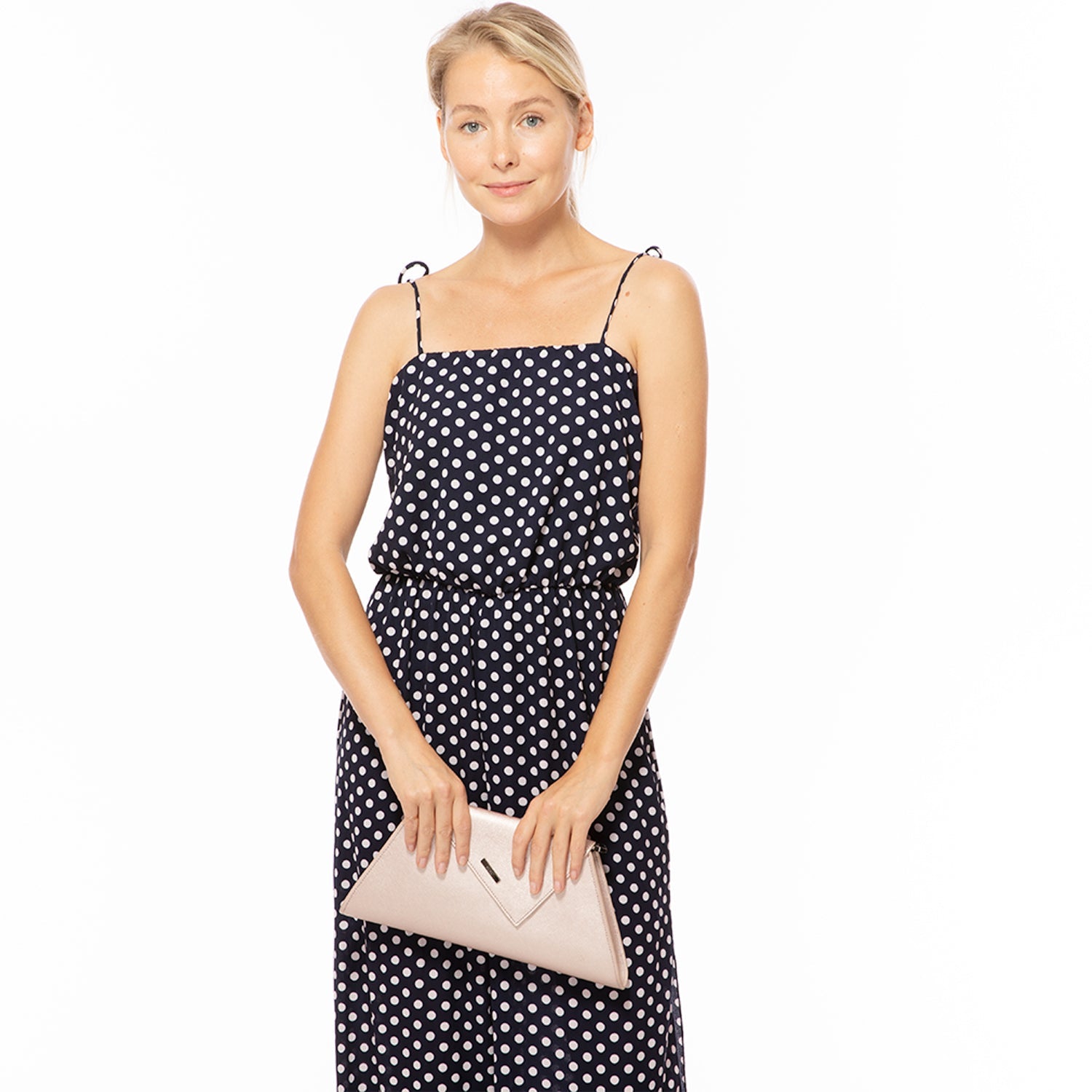 Rose Gold Metallic Leather Clutch Bag Unique Evening Purse Women's