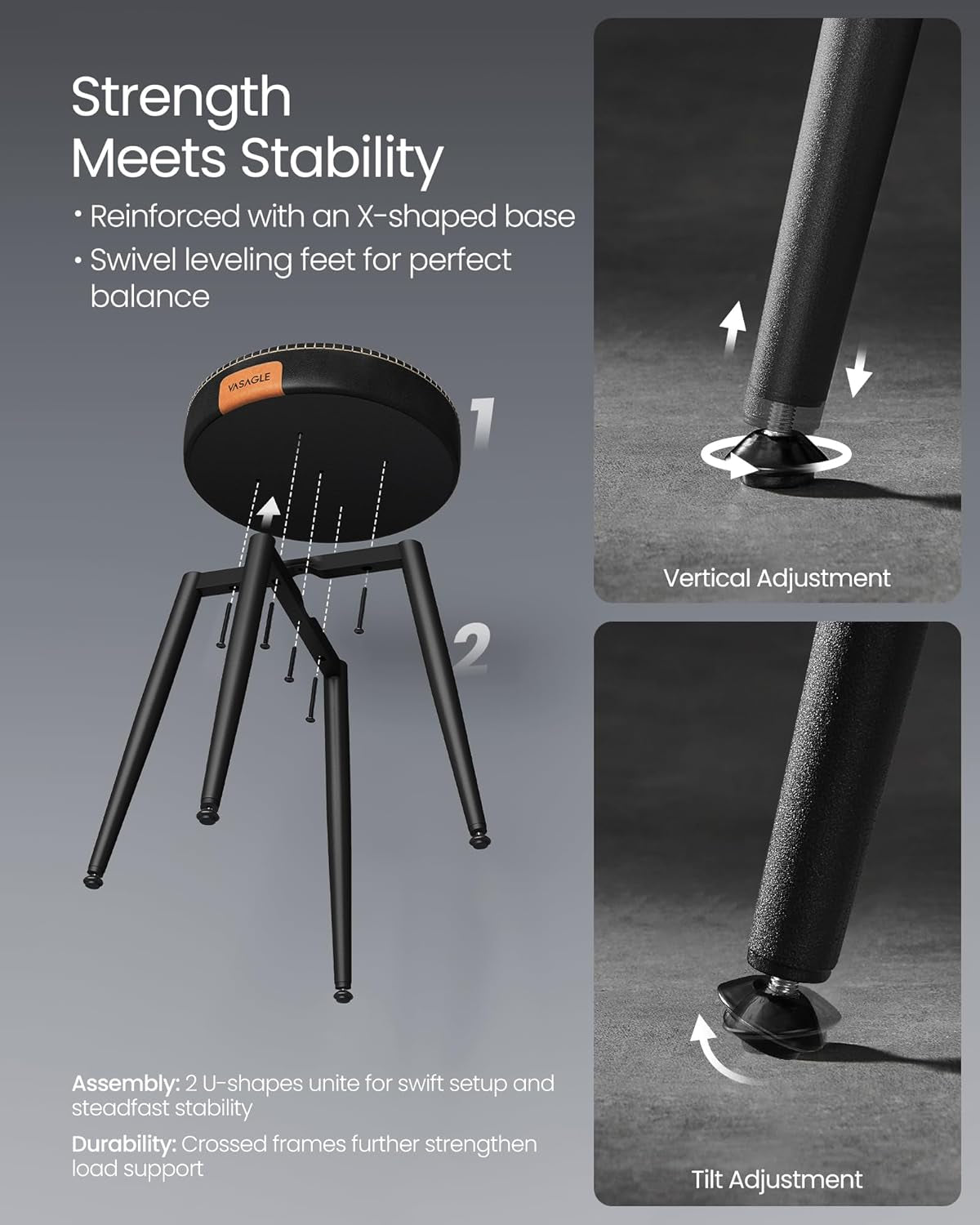 EKHO Collection - Dining Chairs Stools Set of 2, Upholstered Kitchen