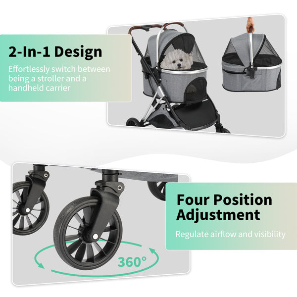 3 in 1 Pet Stroller. Designed for convenience, safety, and style, it's