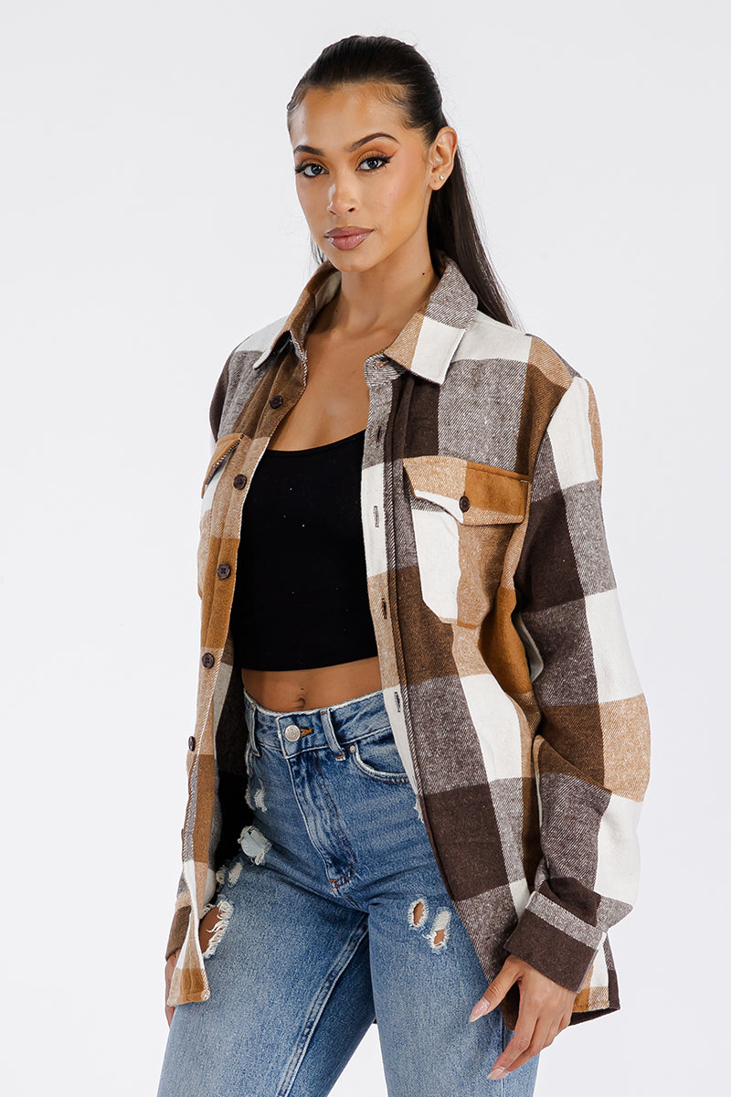 Boyfriend Oversized Soft Flannel Shacket FL503