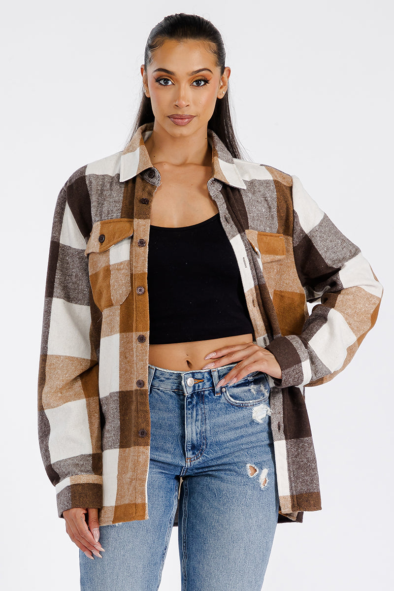 Boyfriend Oversized Soft Flannel Shacket FL503