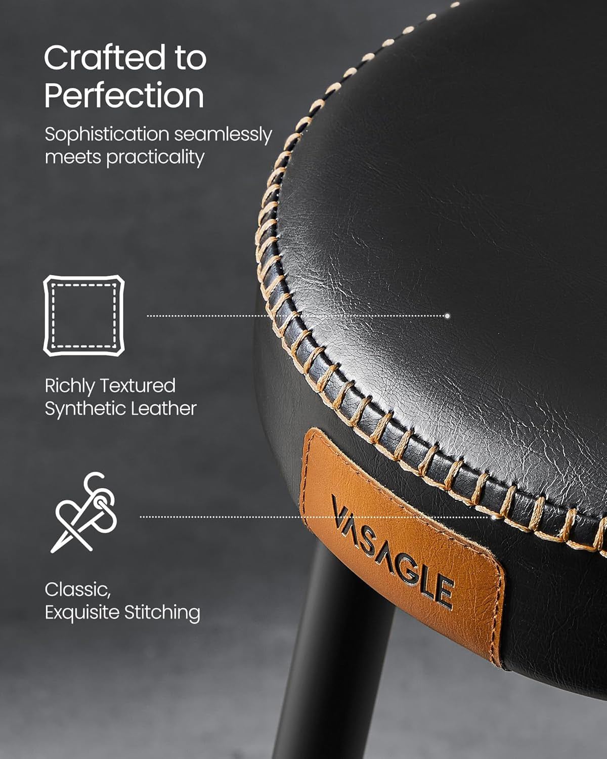 EKHO Collection - Dining Chairs Stools Set of 2, Upholstered Kitchen