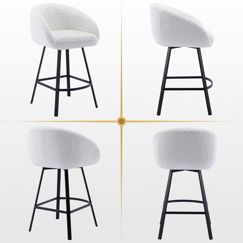 26'' Swivel Counter Stools, Modern Bar Stools for Kitchen Counter,