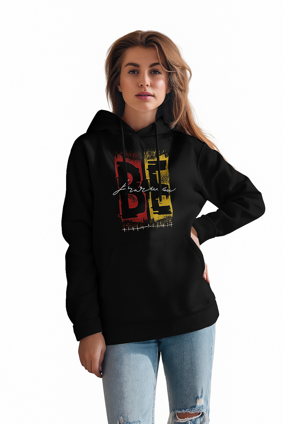 Sweatshirt with Cap For Men & Women-Black (Size-2XL)