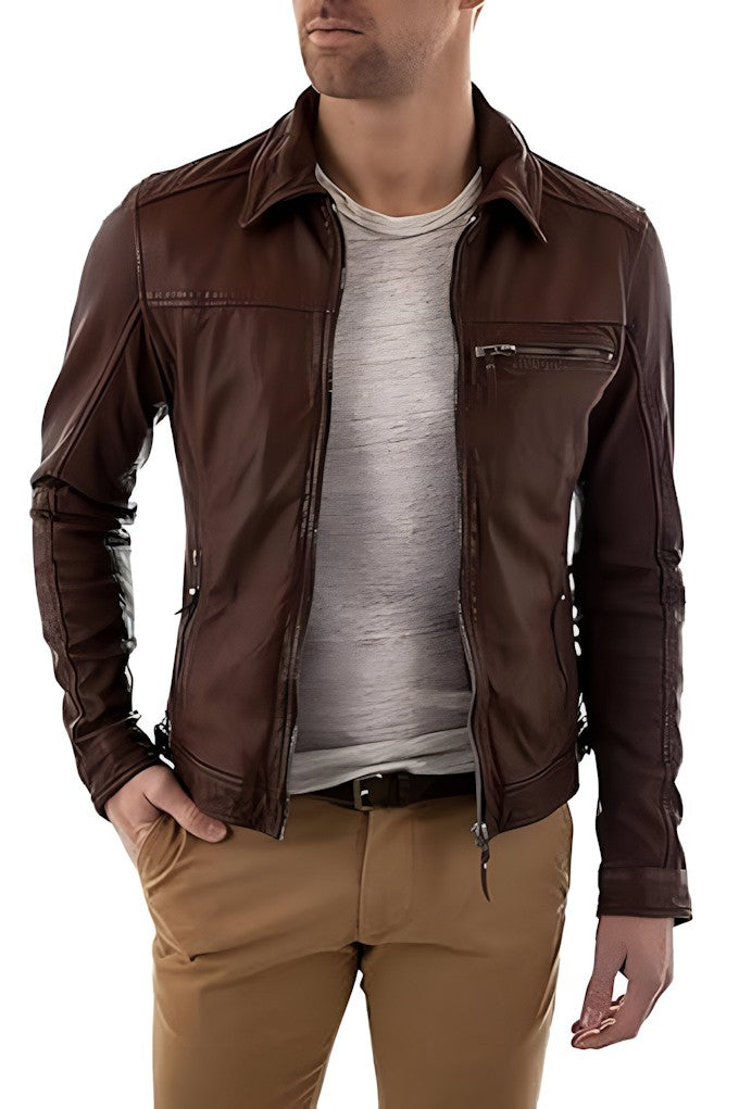Genuine leather jacket for men stylish latest Size 40X35 CM Color