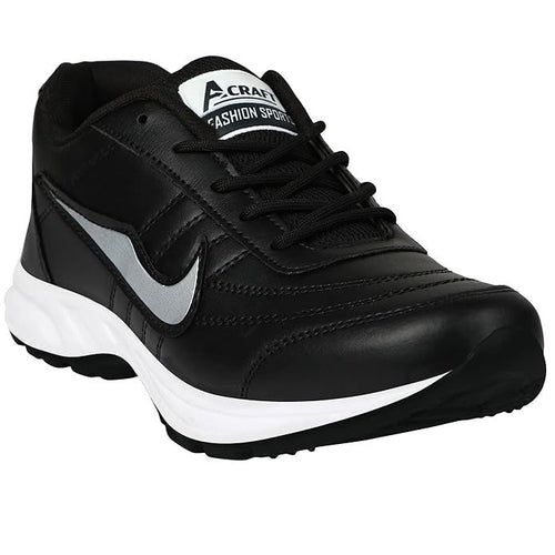 Men's Faux Leather Light Weight Running Shoes (Size-UK-10)