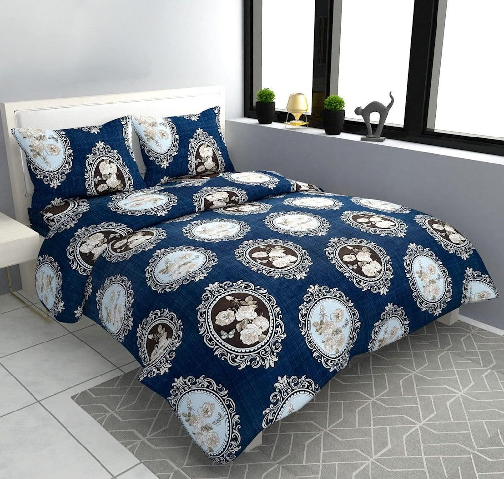 Glace Cotton Queen Size Bedsheet for Double Bed, 1 Glace Cotton Bed