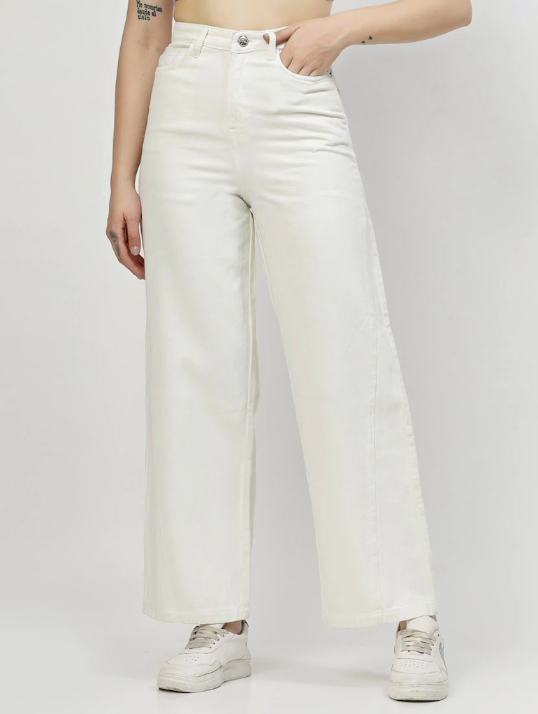 Women High Rise Denim Jeans(Size32)(Colorwhite)