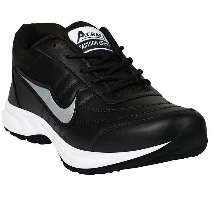 Men's Faux Leather Light Weight Running Shoes (Size-UK-10)
