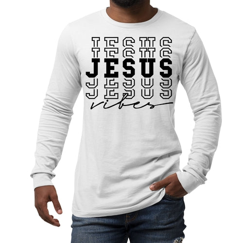 Mens Long Sleeve Graphic T-shirt Jesus Vibes