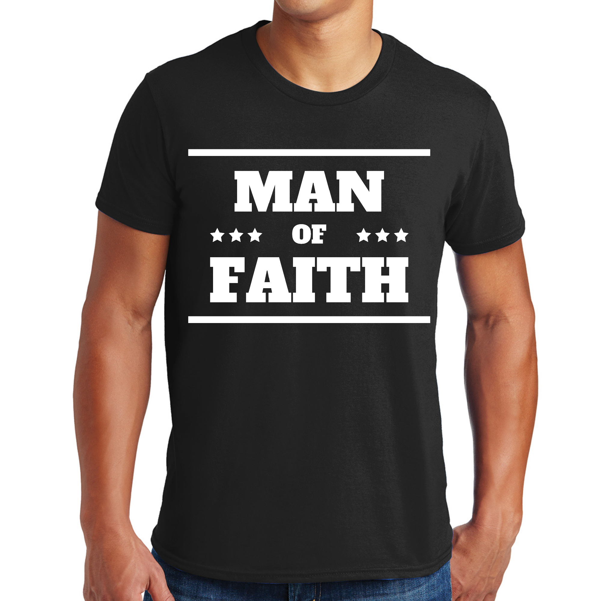 Mens Graphic T-shirt Man of Faith