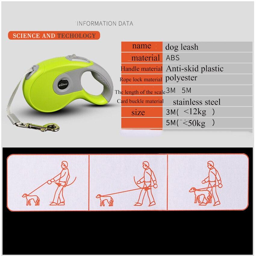 Durable Pet Dog Leash Automatic Retractable Nylon Pets Traction Rope